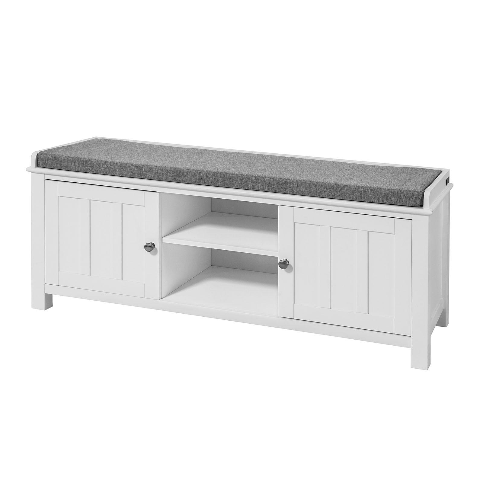 Bancuta cu spatiu de depozitare SoBuy, FSR35-W, 105 x 35 x 43 cm, MDF, Alb