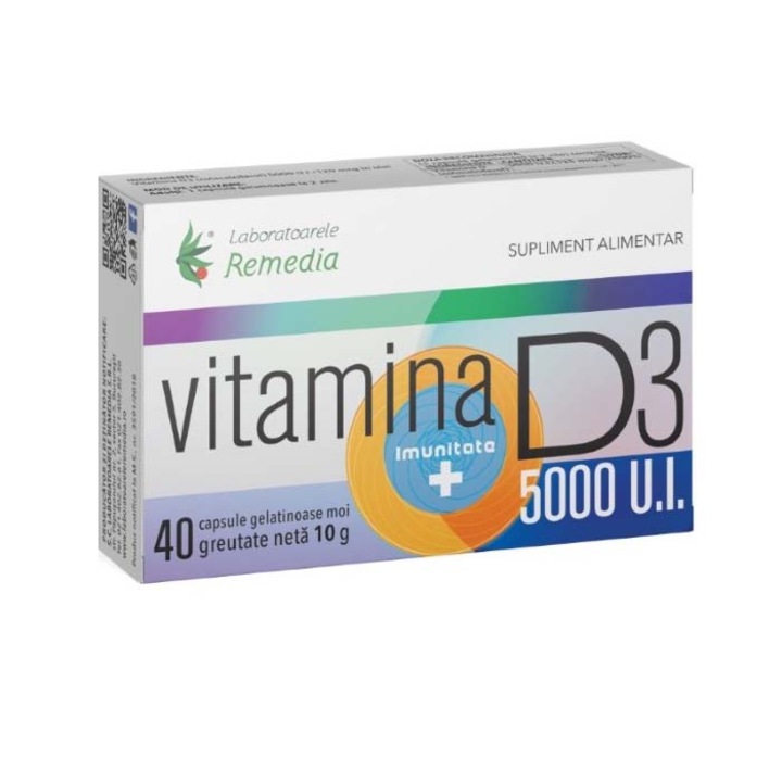 Vitamina D3 5000 UI 40 capsule Laboratoarele Remefia