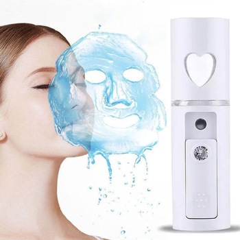 Aparat hidratant facial Nano Beauty Mist Spray Face, abur rece, alb Aparat hidratant facial Nano Beauty Mist Spray Face, abur rece, alb