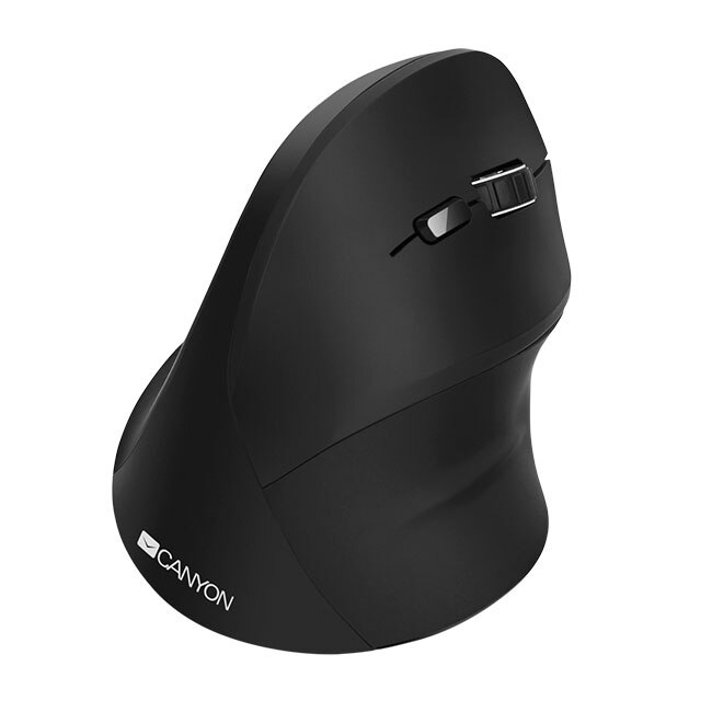 Mouse vertical Canyon, fara fir, 1600DPI - Negru