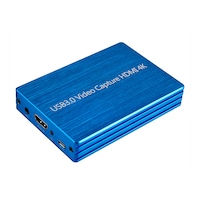 Placa de captura video cu alimentare suplimentara input HDMI 4k 30Hz output HDMI, stocare USB 3.0 1080P 60Hz, 60FPS, albastru