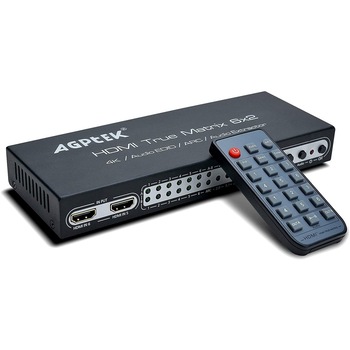 Comutator HDMI AGPtEK 4K 6X2 HDMI Matrix Comutator selector cu control ARC / PIP 3D EDID Iesire audio SPDIF 5.1 2.0CH / 5.1CH / ADV Mod audio - 6 intrari la 2 iesiri Comutator HDMI AGPtEK 4K 6X2 HDMI Matrix Comutator selector cu control ARC / PIP 3D EDID Iesire audio SPDIF 5.1 2.0CH / 5.1CH / ADV Mod audio - 6 intrari la 2 iesiri