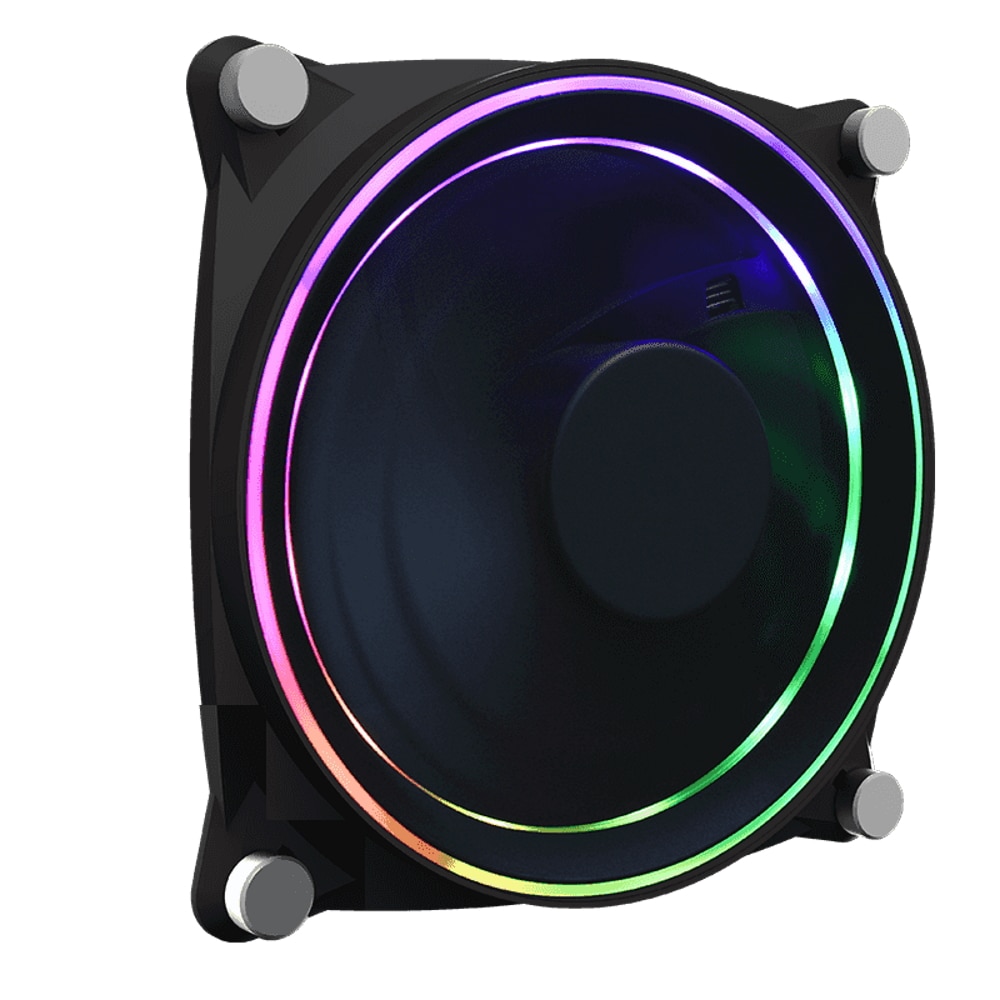Ventilator Gamemax GMX 12DBB, Black, Dual-Ring ARGB
