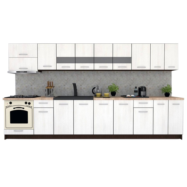 Set Bucatarie Marina New 360, Wenge / Decor 8508, 360 x 210-230 x 60 cm