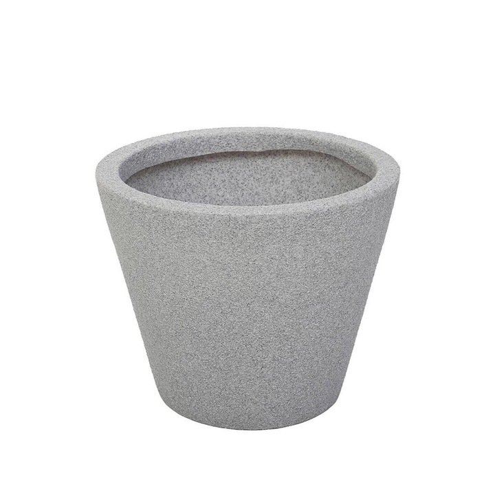 Ghiveci decorativ modern iGarden, imitatie piatra, model Jazz S, Ø40 x 33 (cm)