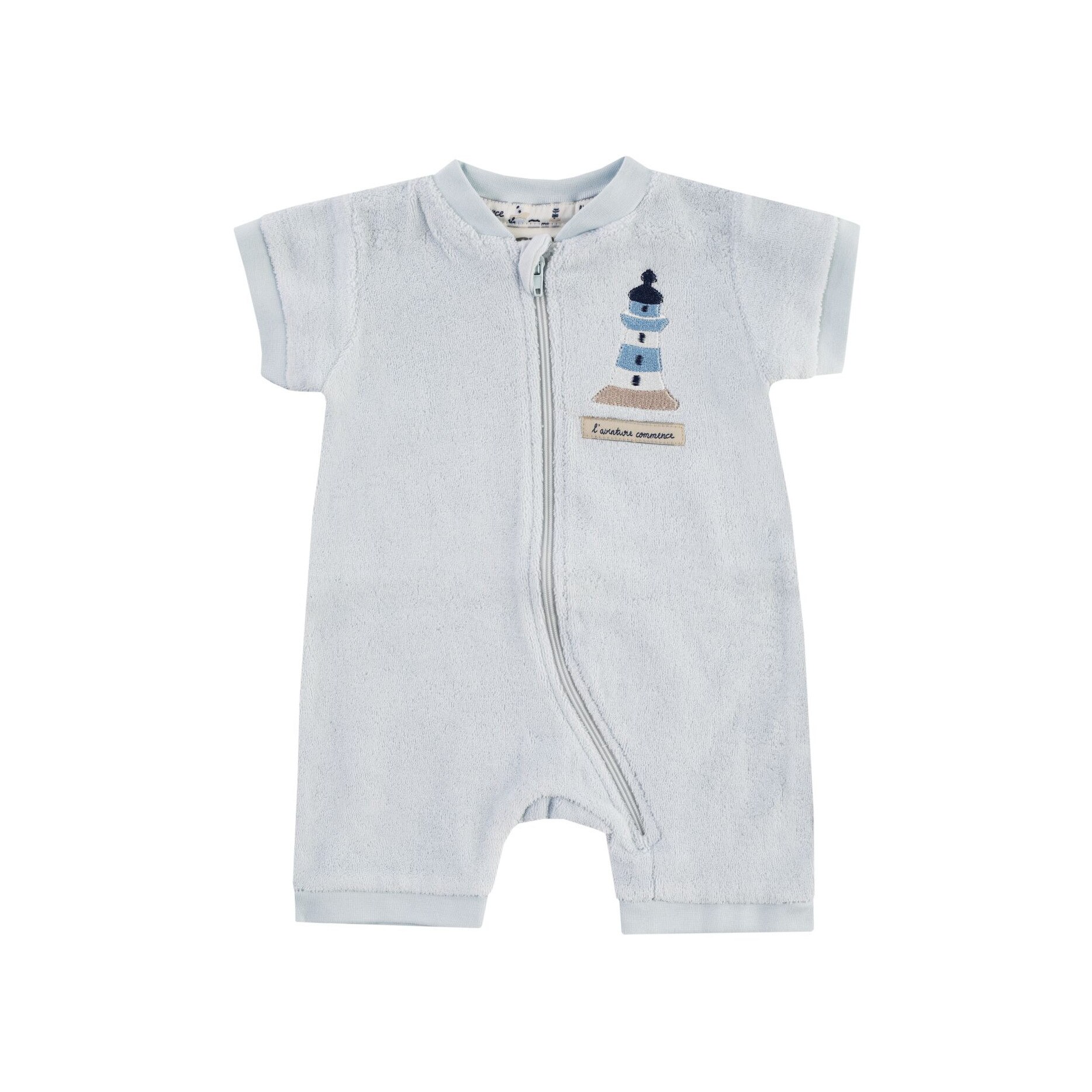 Salopeta vara, bumbac 100%, baieti, Albastru, marime 74, 6-9 luni