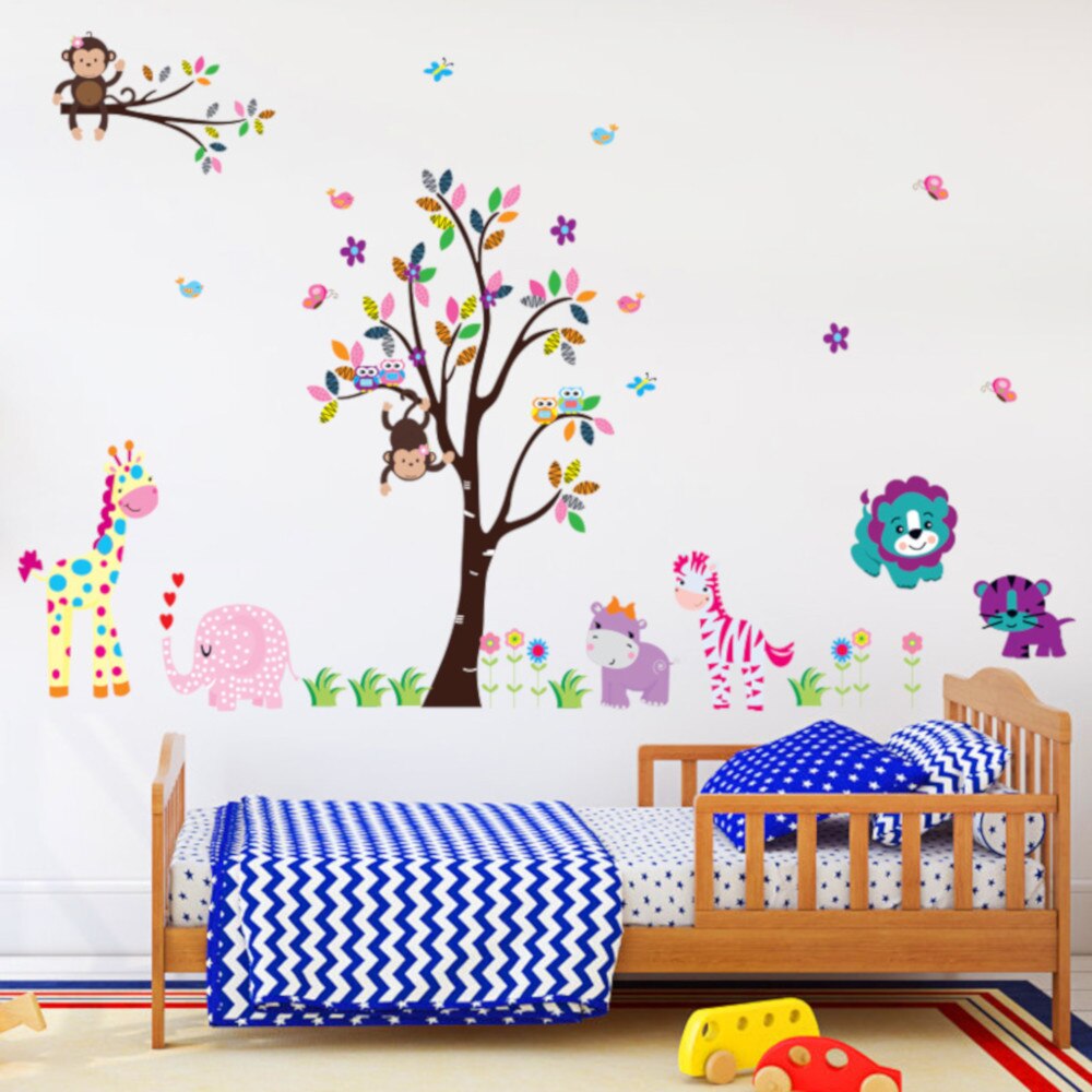 Sticker Decorativ Gigant Giftify Happy Jungle Autocolant De Perete Pentru Camera Copii 90x60cm Set 2 Coli Emag Ro