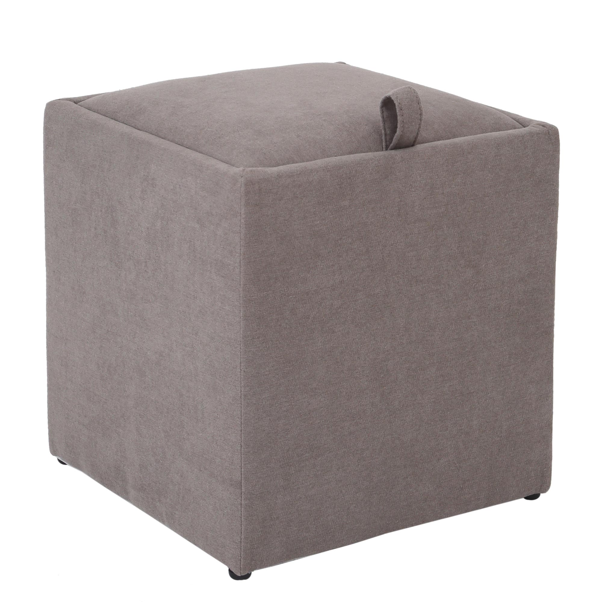 Taburet Box , stofa D09 Gri deschis 37x37x41