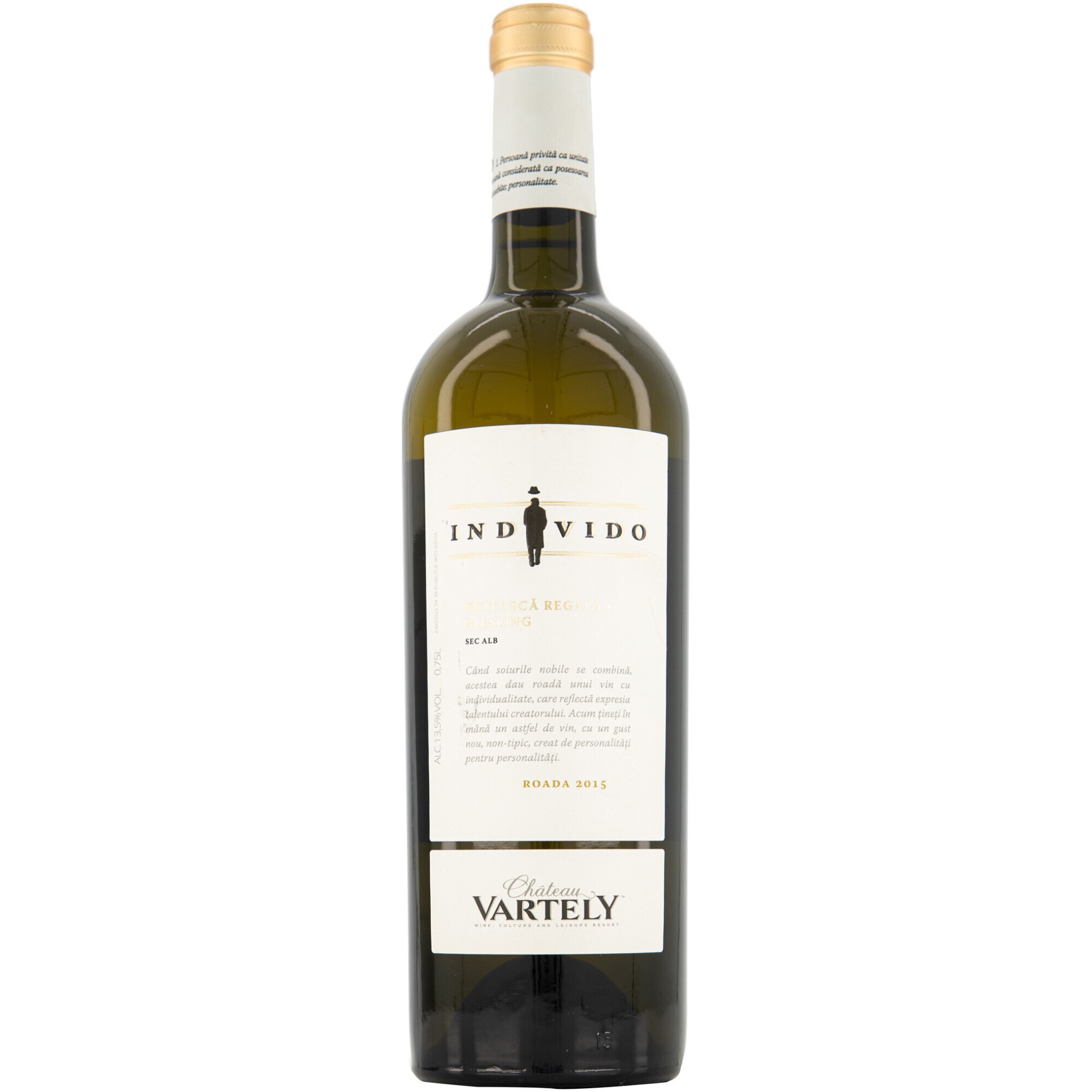 Vin Alb Vartely Individo, Feteasca Regala & Riesling, Sec, 0.75l