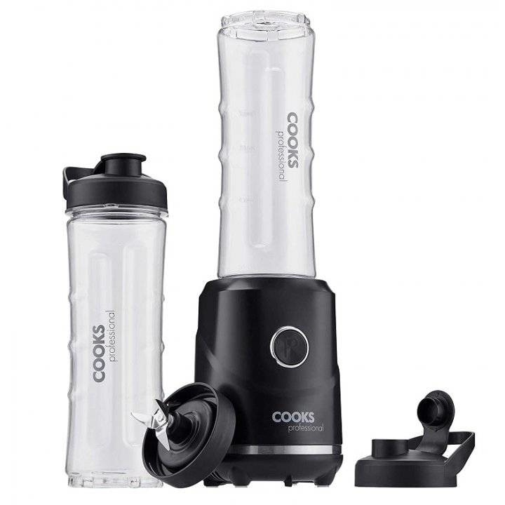 Blender Smoothie Sport Cooks Professional G2869, Putere 250 W 2 Sticle x 600ml, Plastic Fara BPA, Culoare Inox / Negru