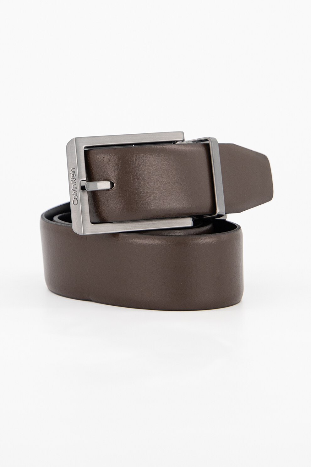 CALVIN KLEIN, Curea de piele, Maro inchis, 105 Standard