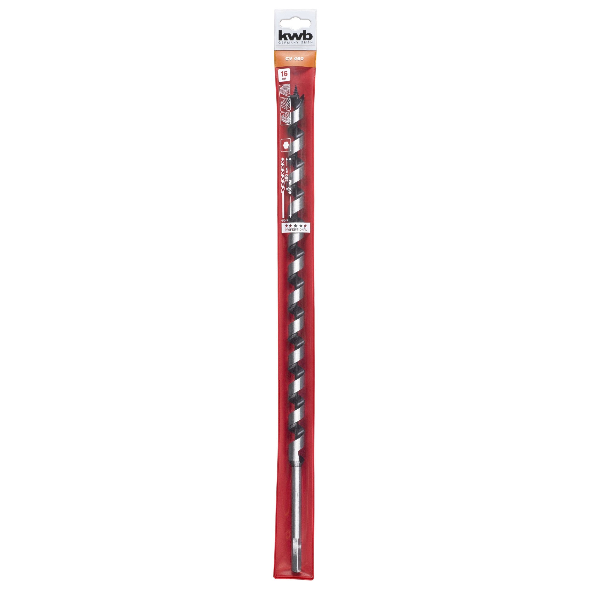 Burghiu sfredel pentru lemn 16x460, KWB Professional