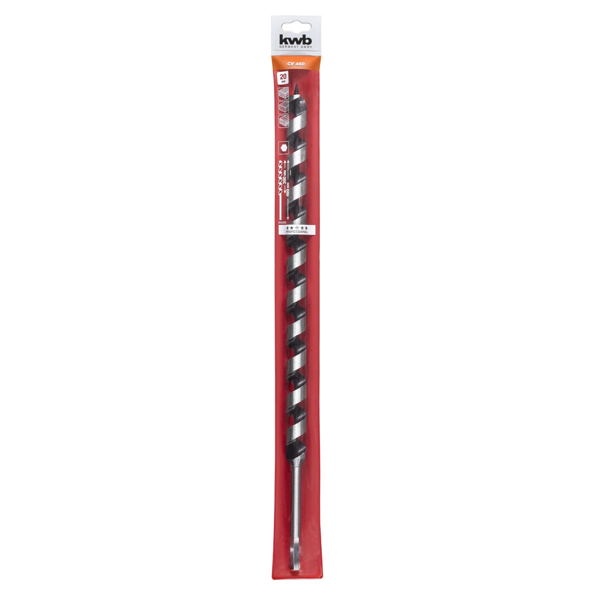 Burghiu sfredel pentru lemn 20x460, KWB Professional