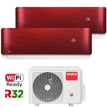 Aer conditionat Multisplit Vivax R-Design ACP-18COFM50AERI / 2x ACP-12CH35AERI RED, R32, Inverter, Clasa A++, I Feel, Auto Restart, Autodiagnoza, Autocuratare, Sleep Mode, 24 timer Aer conditionat Multisplit Vivax R-Design ACP-18COFM50AERI / 2x ACP-12CH35AERI RED, R32, Inverter, Clasa A++, I Feel, Auto Restart, Autodiagnoza, Autocuratare, Sleep Mode, 24 timer