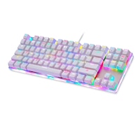 Tastatura mecanica gaming Motospeed, Model K87S, USB, RGB, 87 taste, Alb