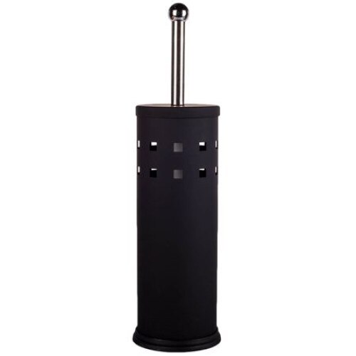 Perie WC cu sport din metal de culoare negru, are capacul de jos detasabil, pentru baie, ATS