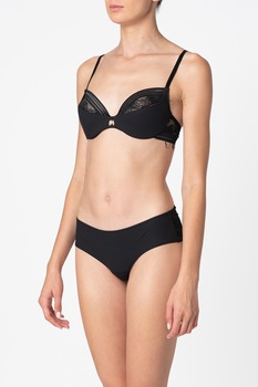 ESPRIT Bodywear, Sutien cu insertii de dantela, Negru, 75A ESPRIT Bodywear, Sutien cu insertii de dantela, Negru, 75A