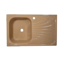chiuveta bucatarie din fibra de sticla bej inchis marmorat dimensiune 80x50 cm imagen 42_0_
0
