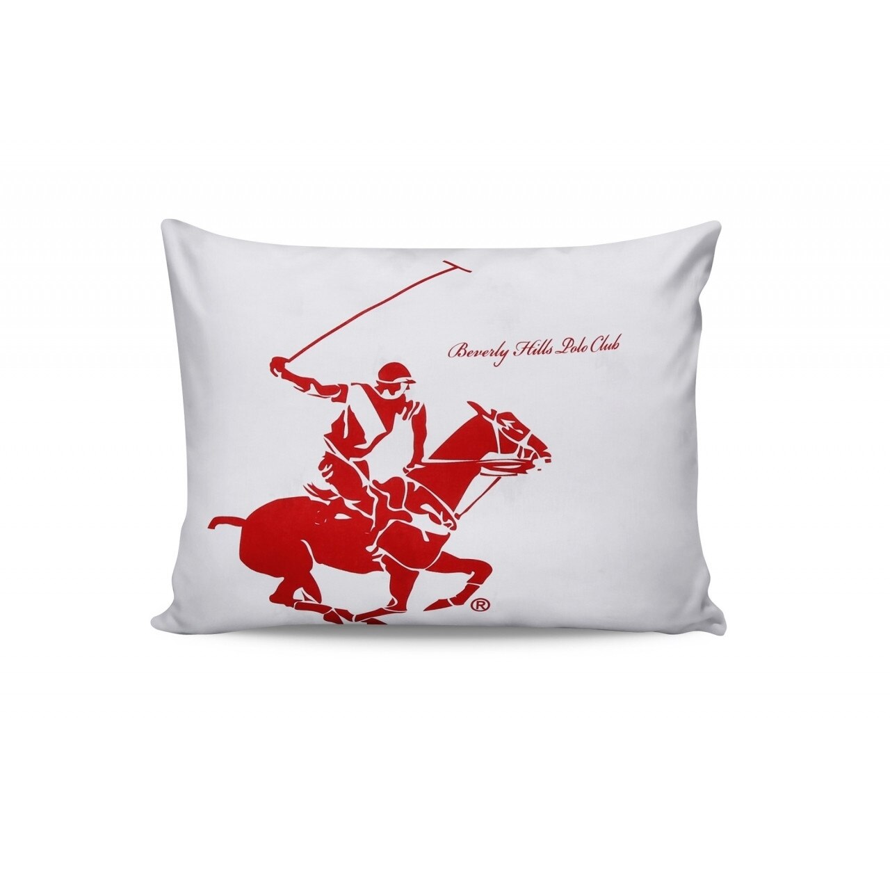 Set 2 fete de perna 50x70, Beverly Hills Polo Club, 100% bumbac, Alb/Rosu