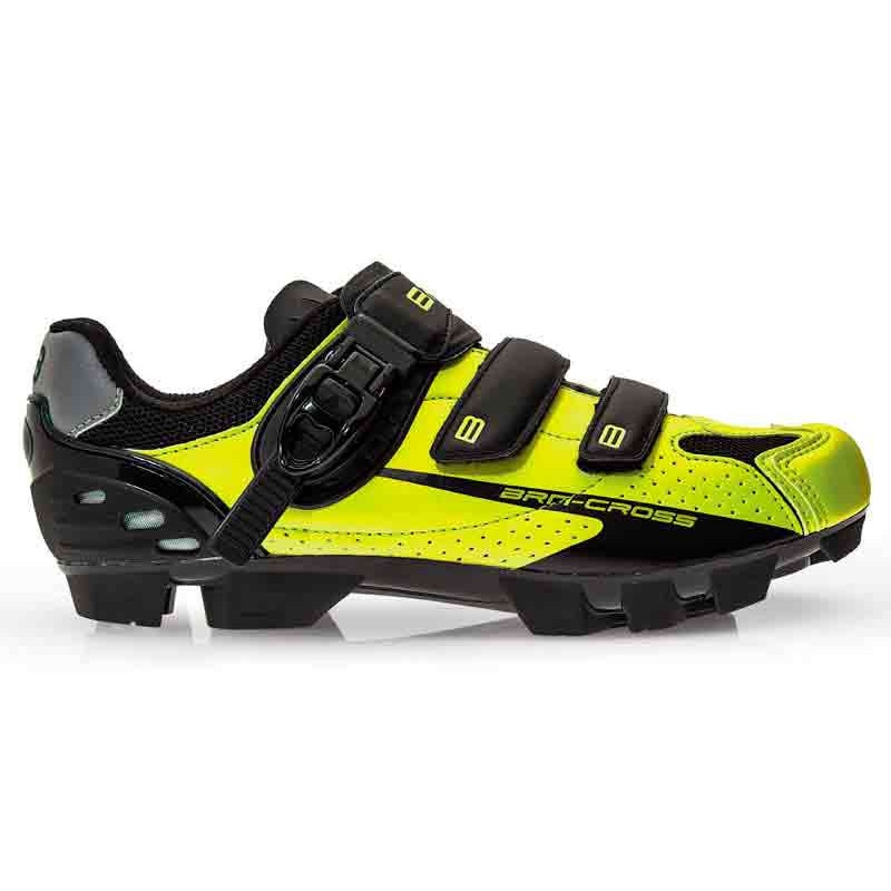 Pantofi Ciclism Brn Cross Fl Mtb Negru/Verde Fluo 44 37590, Negru/Verde neon