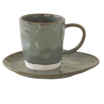 Ceasca cu farfurioara- Interiors Celadon, Portelan, 120 ml, gri Ceasca cu farfurioara- Interiors Celadon, Portelan, 120 ml, gri