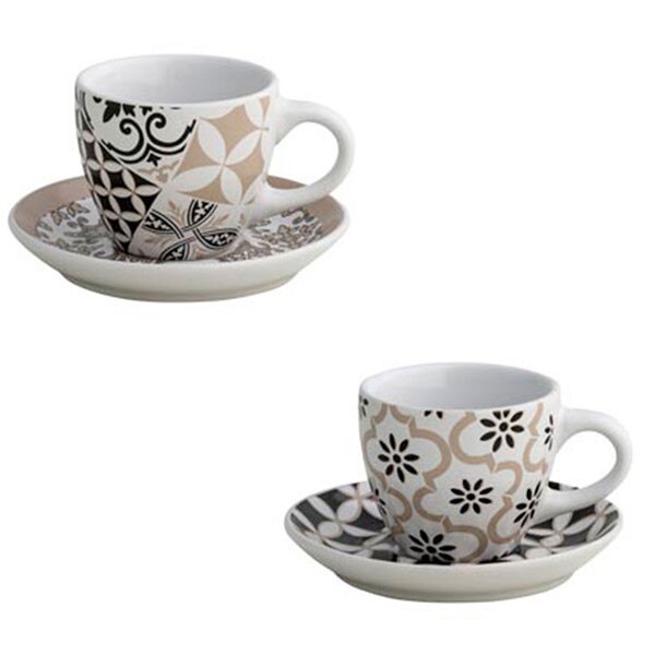 Set 2 cesti cafea - Alhambra, Portelan, 90 ml, Alb