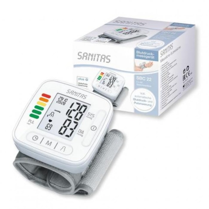 Sanitas SBC22 digitális csukló vérnyomásmérő, LCD kijelző, fehér
