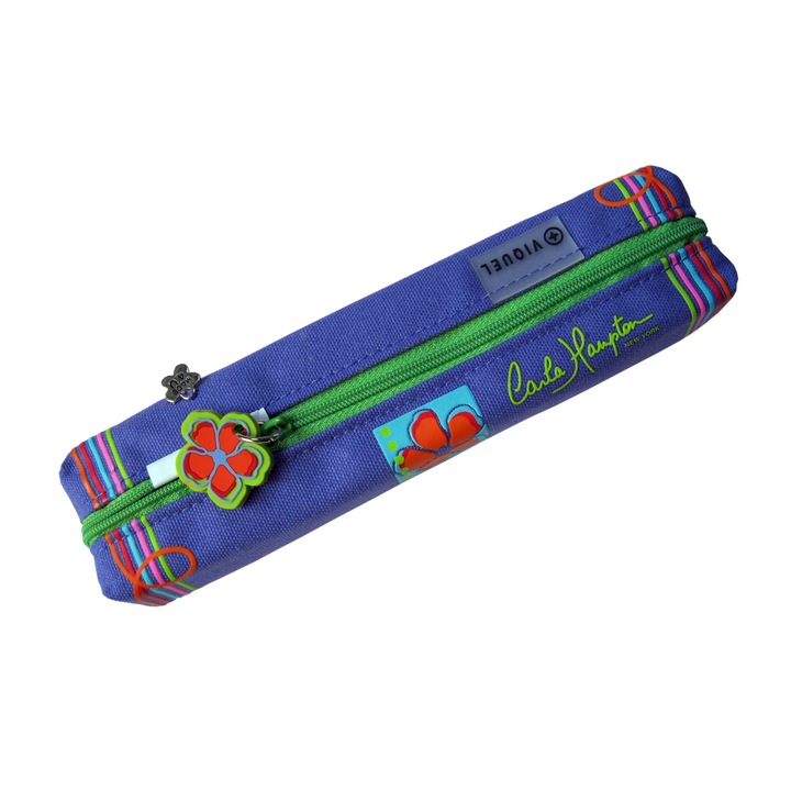 Penar Viquel 891316, model CARLA HAMPTON, inchidere cu fermoar, 200 x 40 x 30 mm, mov/verde