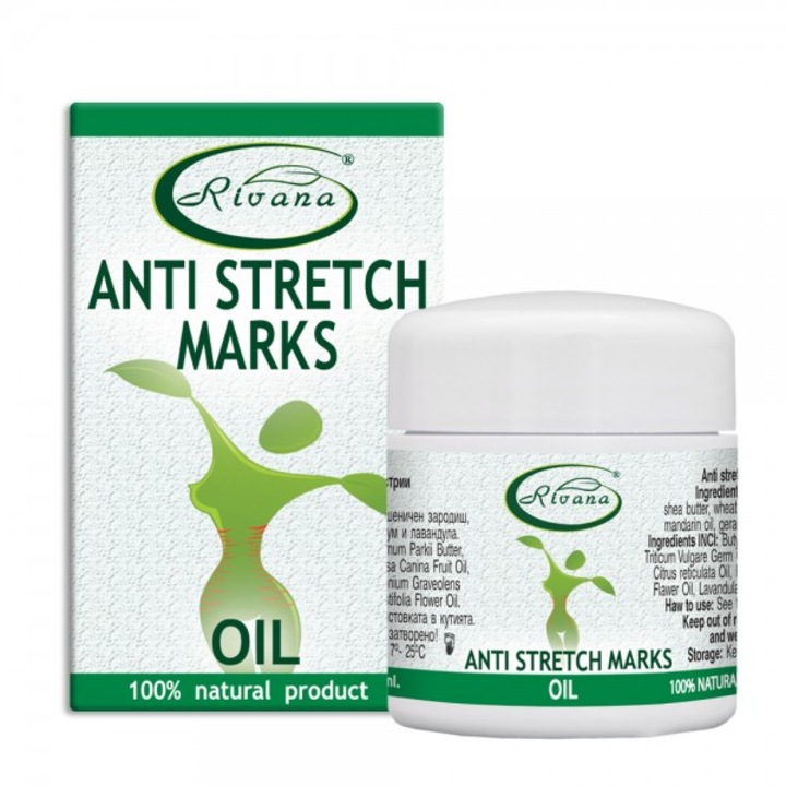 Ulei anti-vergeturi Rivana, Produs 100% natural, Fara conservanti, 55 ml