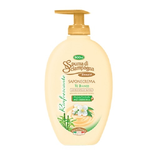 Sapun crema antibacterial Spuma di Sciampagna Te Bianco 400 ml