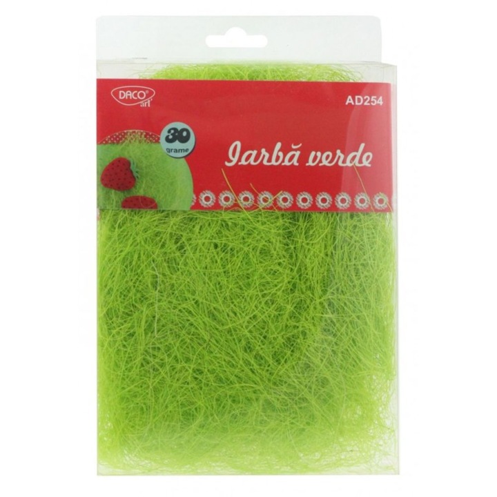 Iarba Verde DACO, Material Sisal, 30 g, Accesorii Craft, Articole Creatie