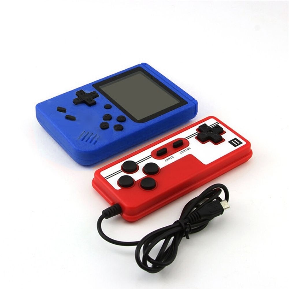 Mini consola portabila Rantime, 400 jocuri, 2 jucatori, Albastru
