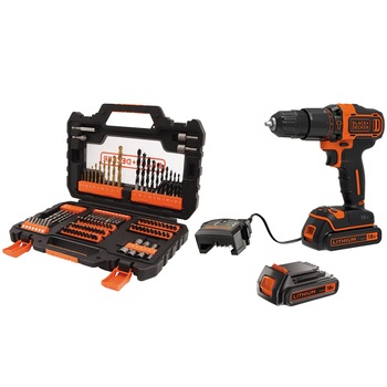 Masina de gaurit si insurubat (bormasina) pe acumulator Black&Decker BDCHD18S2A, 18 V, 104 accesorii, 2 acumulatori 1.5Ah, incarcator Masina de gaurit si insurubat (bormasina) pe acumulator Black&Decker BDCHD18S2A, 18 V, 104 accesorii, 2 acumulatori 1.5Ah, incarcator