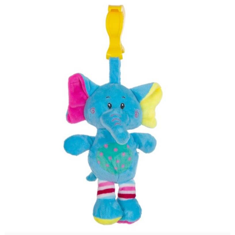 Jucarie pentru carucior, Felis, Elefant, 0+ luni, 28 cm, Albastru