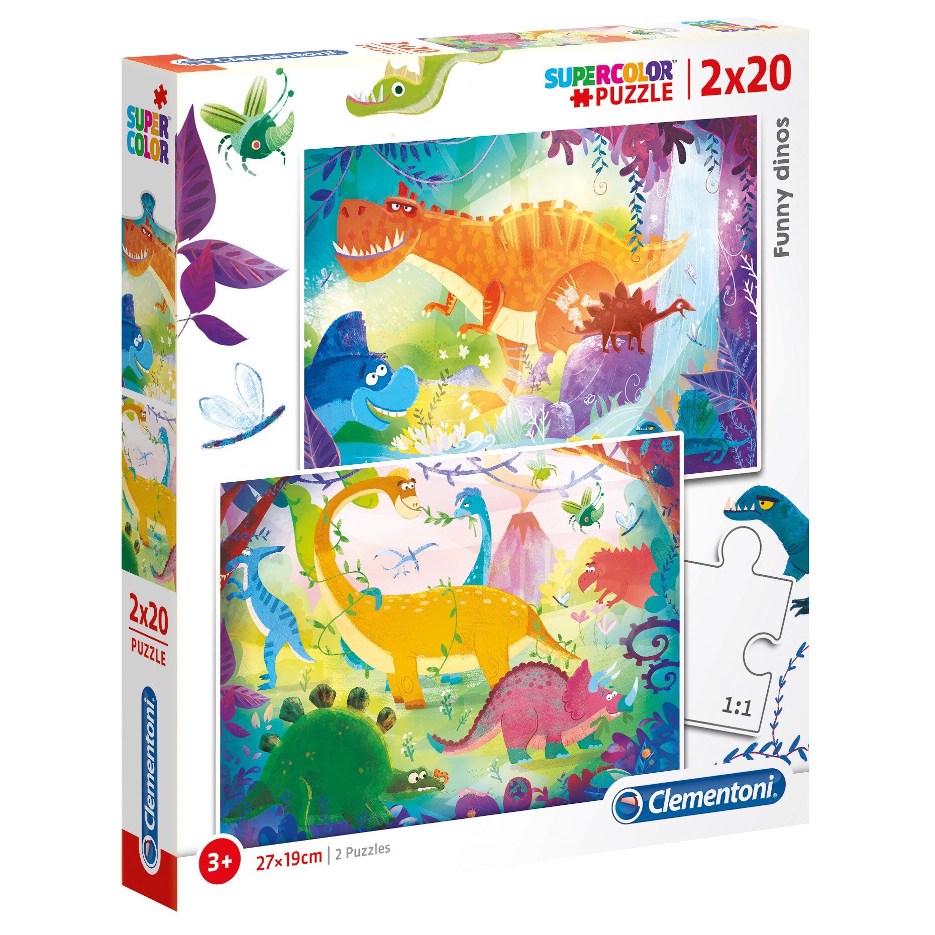 Puzzle Clementoni - Funny dinos, 2x20 piese