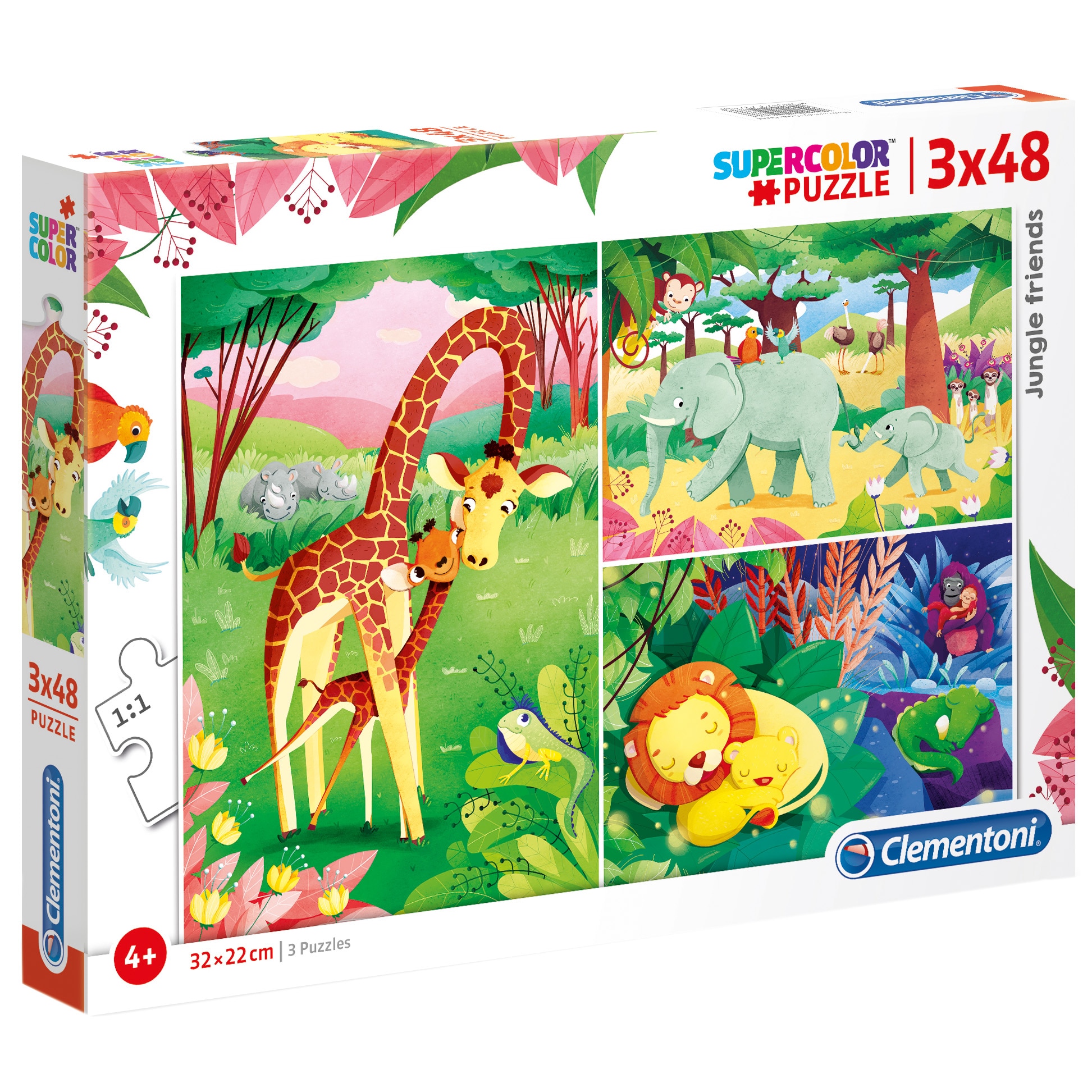 Puzzle Clementoni - Jungle friends, 3x48 piese