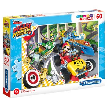 Puzzle Clementoni - Disney Mickey, Roadster racers, 60 piese Puzzle Clementoni - Disney Mickey, Roadster racers, 60 piese
