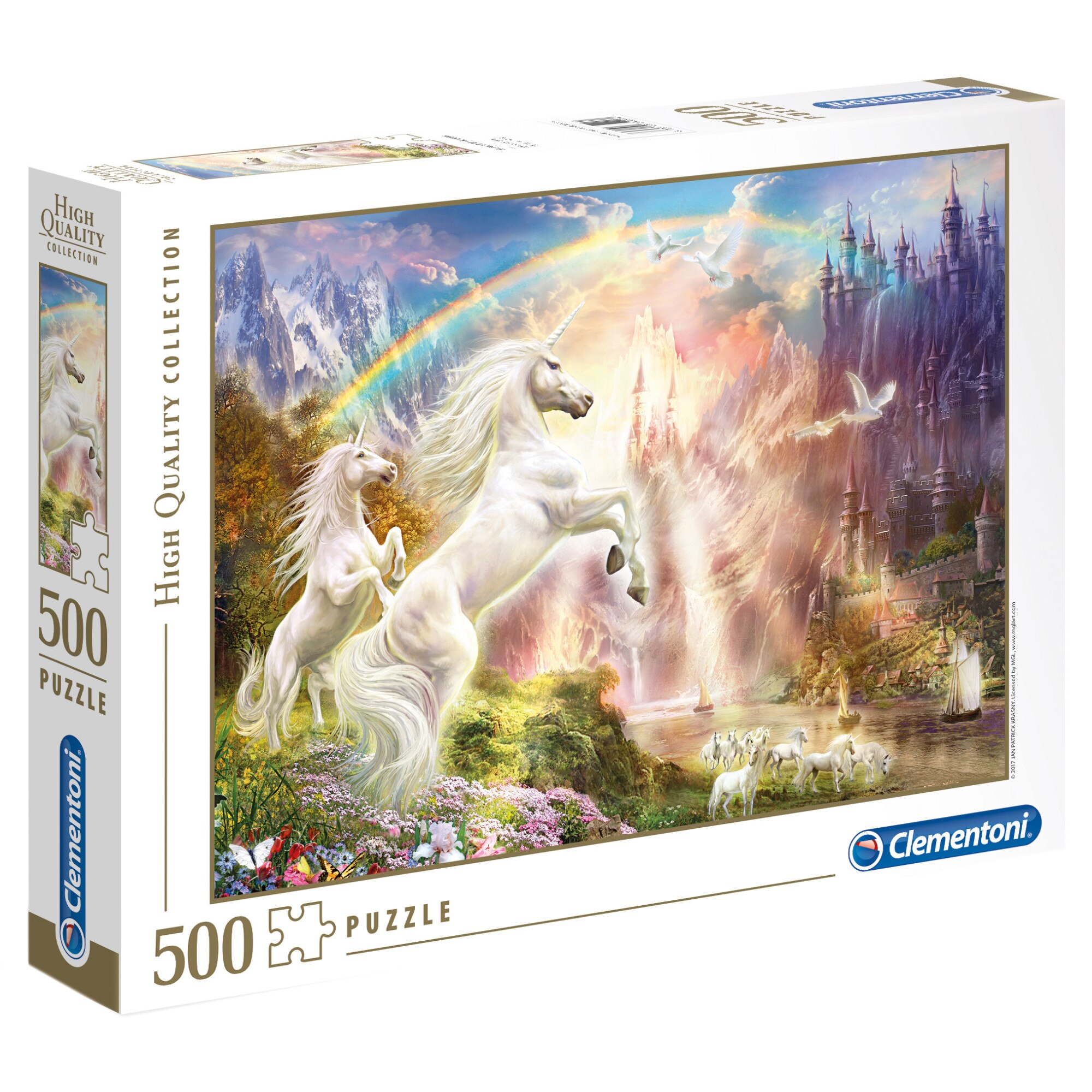 Puzzle Clementoni - Sunset unicorns, 500 piese