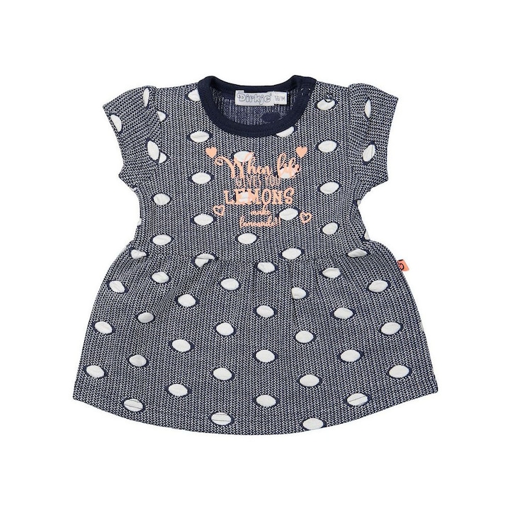 Rochita pentru fetite, Dirkje, cu buline, bleumarin