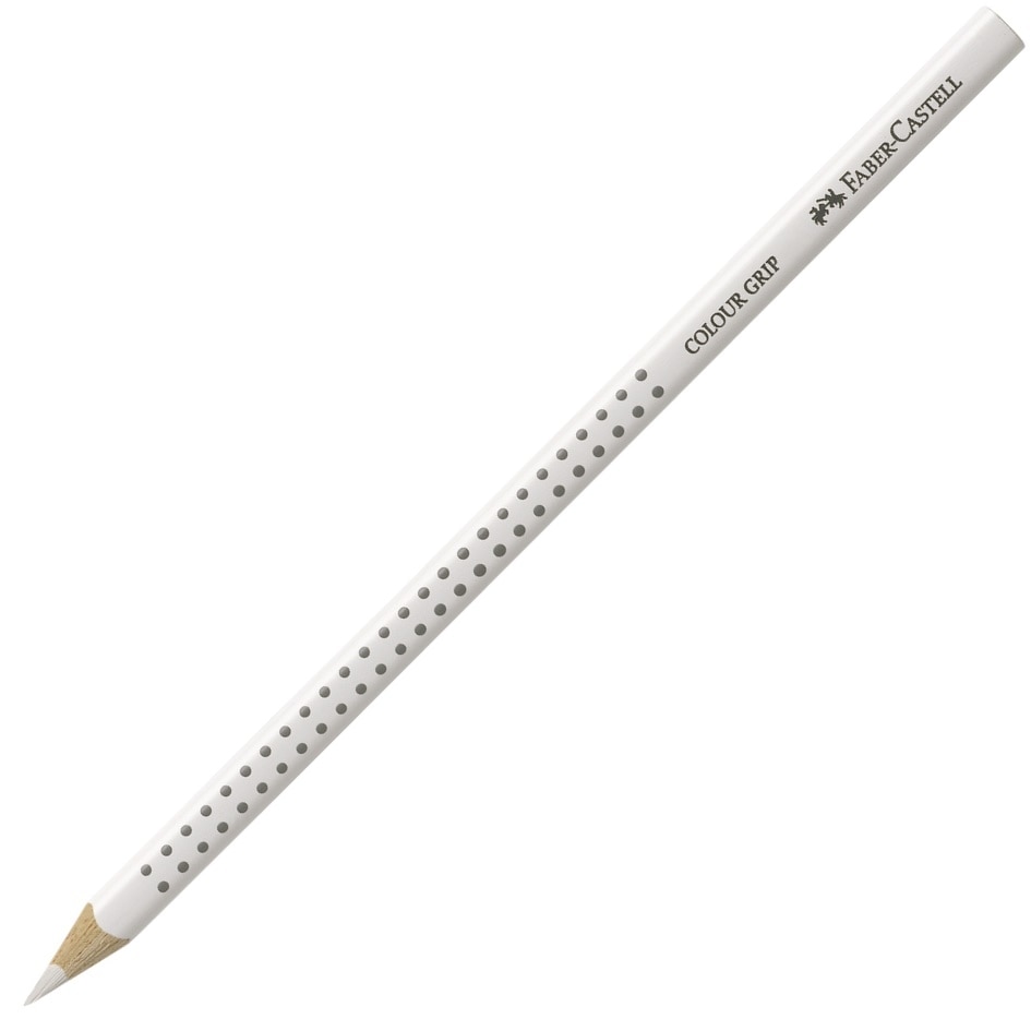 Creion Colorat Grip Faber-Castell, Alb