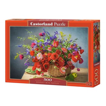 Puzzle Castorland - Bouquet with poppies, 500 piese