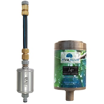 Set filtrare pentru apa potabila rivaALVA Life EXPLORER, Filtru bio fara plastic, cu carbune activ, carcasa metalica VARIO si accesorii de instalare, Filtrare 100% naturala, Potrivit pentru rulote Set filtrare pentru apa potabila rivaALVA Life EXPLORER, Filtru bio fara plastic, cu carbune activ, carcasa metalica VARIO si accesorii de instalare, Filtrare 100% naturala, Potrivit pentru rulote