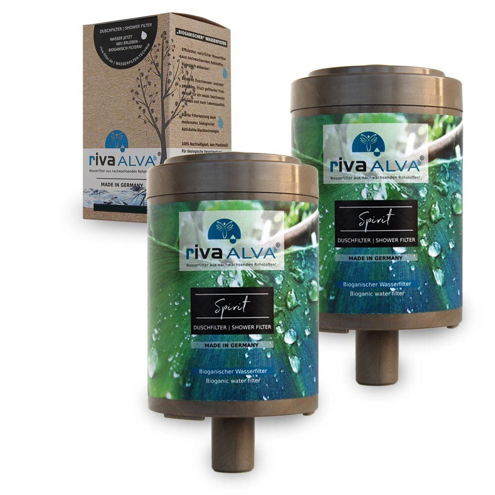 Set 2 cartuse filtrante pentru dus rivaALVA SPIRIT, Bio, Fara plastic, Ecologice