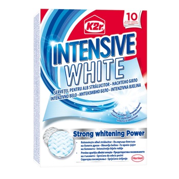 Servetele pentru rufe K2r ,Intensive White, 10 bucati Servetele pentru rufe K2r ,Intensive White, 10 bucati