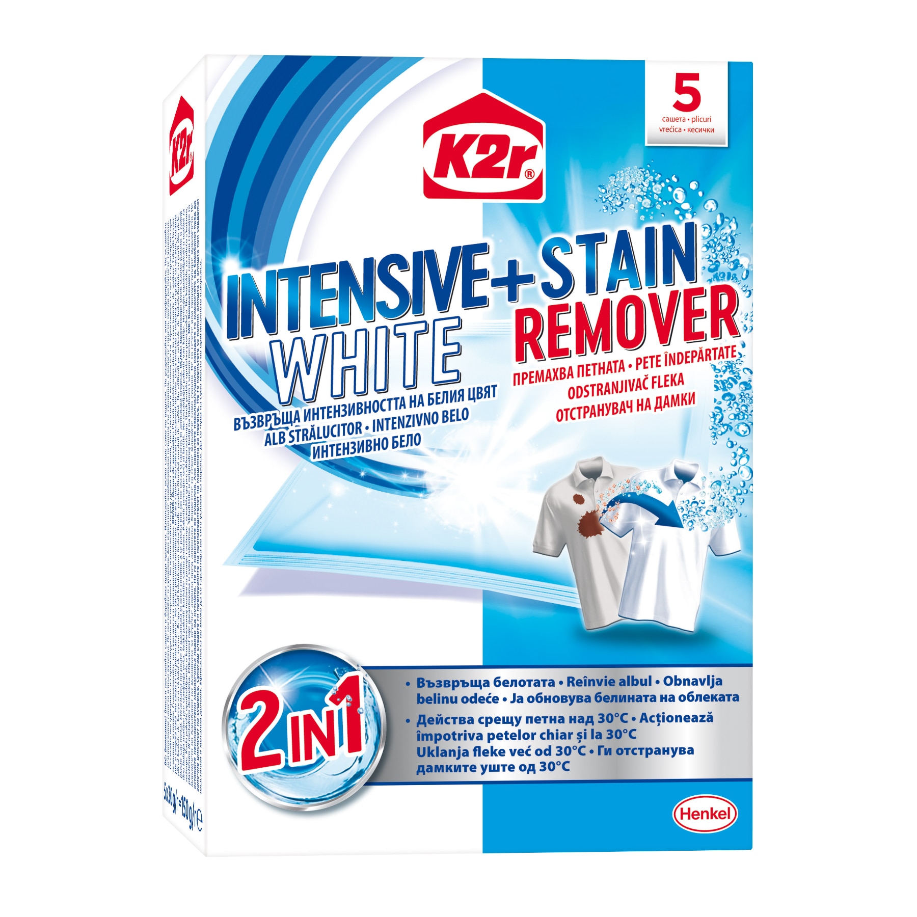 K2r Intensive White adalékanyag + Stain Removal, 5 mosás eMAG.hu