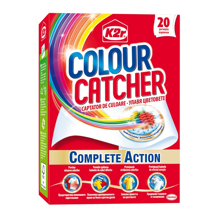 Aditiv pentru spalare K2r Colour Catcher, 20 Spalari