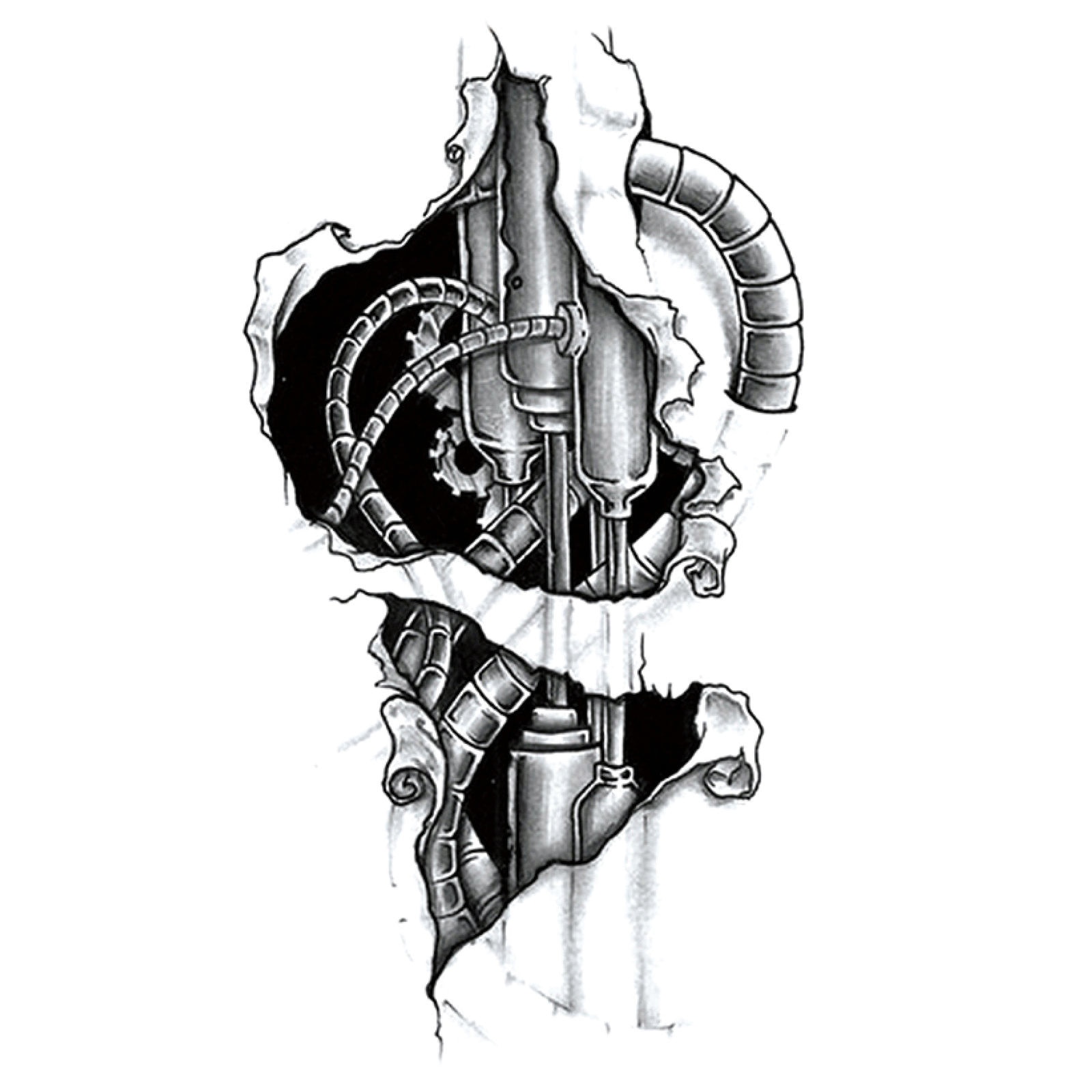 Tatuaj temporar, Flash Tattoos Romania, Terminator, rezistent la apa, aplicare rapida, 15x21 cm