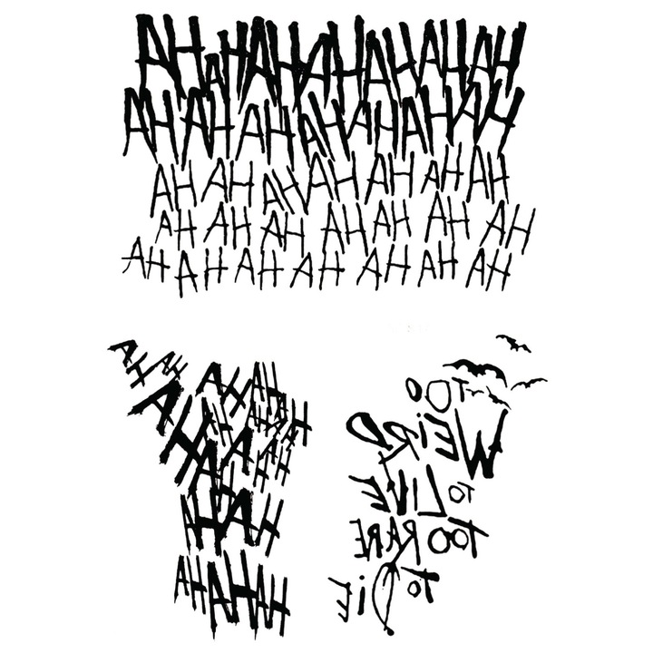 Tatuaj temporar, Flash Tattoos Romania, HaHaHa, rezistent la apa, aplicare rapida, 10 x 15 cm