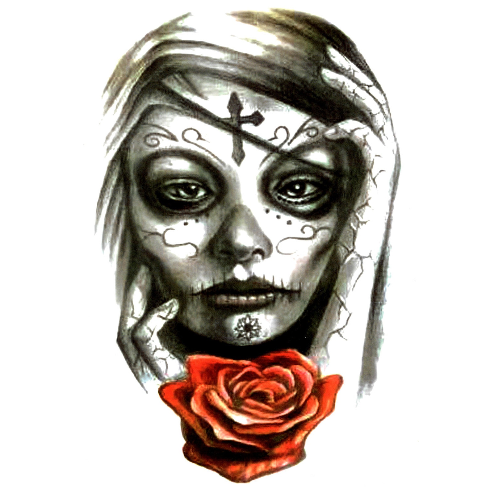 Tatuaj temporar, Flash Tattoos Romania, Hija de los Muertes, rezistent la apa, aplicare rapida, 15x21 cm