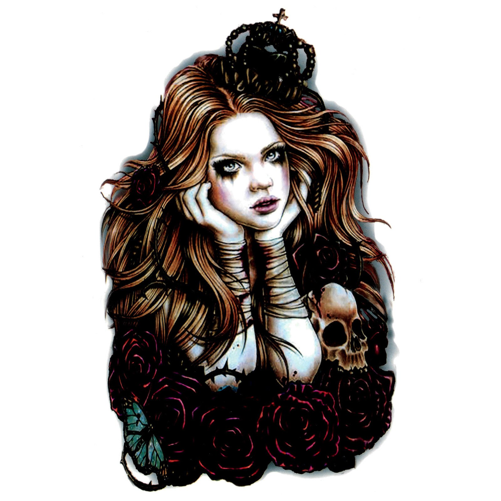 Tatuaj temporar, Flash Tattoos Romania, Goth Princess, rezistent la apa, aplicare rapida, 15x21 cm